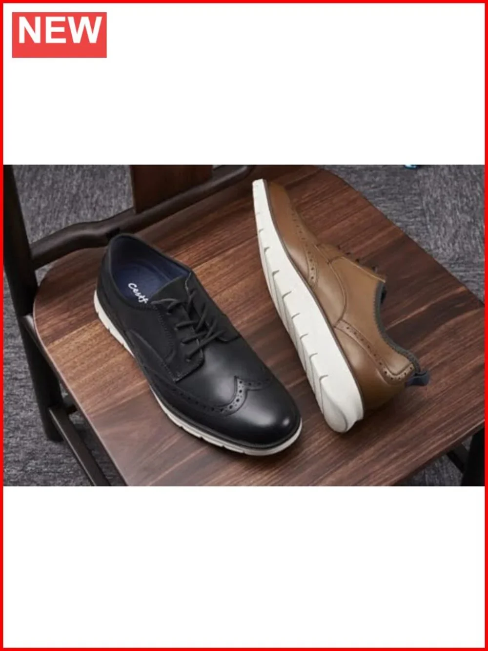 Microfiber Leather Brogue Oxfords Wingtip Lace Up Dress Shoes